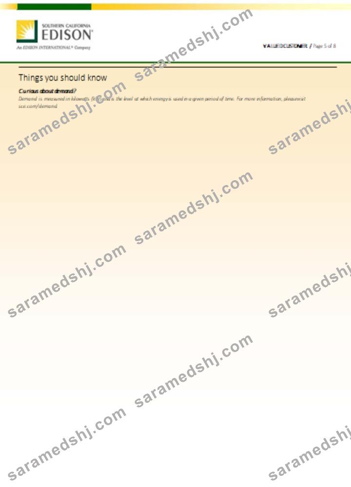Southern California EDISON utility business bill, page 5, SCR